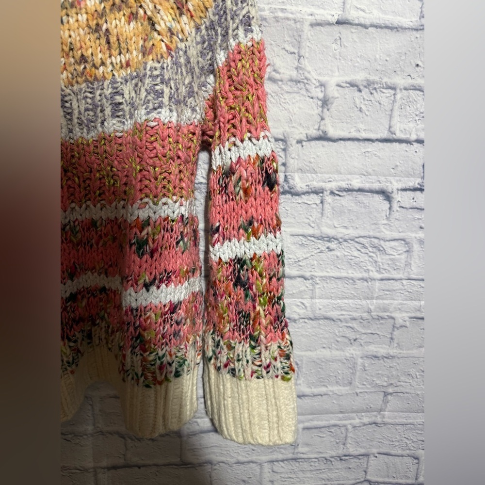 By Anthropologie Chunky Knit Sweater with Multicolor Accents, Size Small - Picture 10 of 15